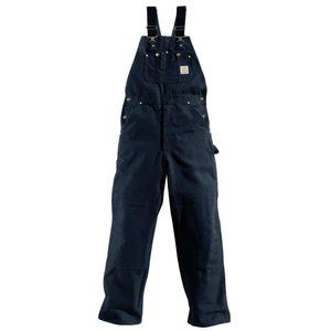 CARHARTT MEN'S DARK NAVY  COTTON BIB OVERALLS R01  unlined